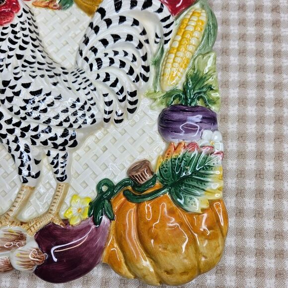 Fitz & Floyd Classics Ceramic Rooster Colorful Decorative Farmhouse Plate - Picture 3 of 6